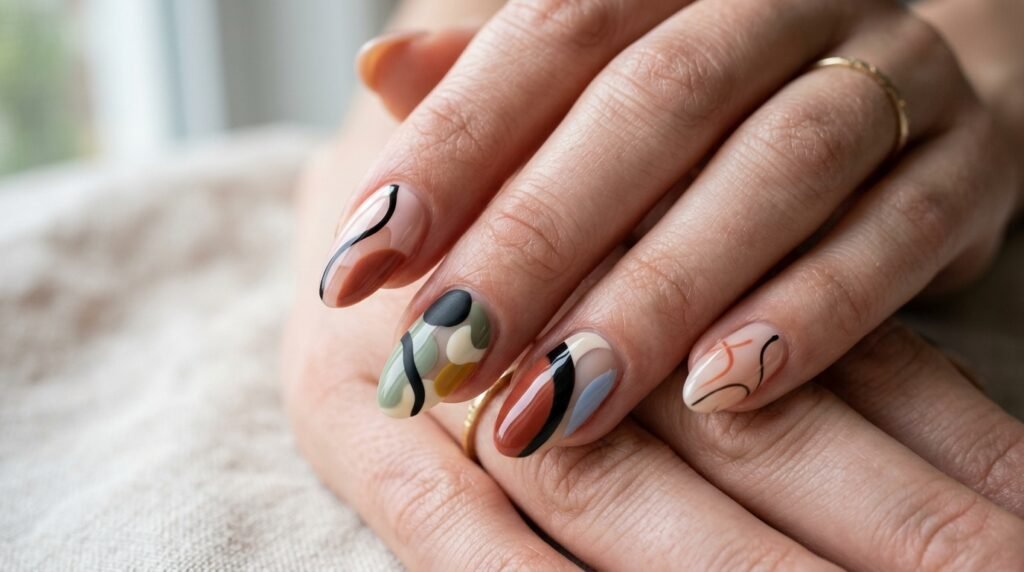 abstract nail art
