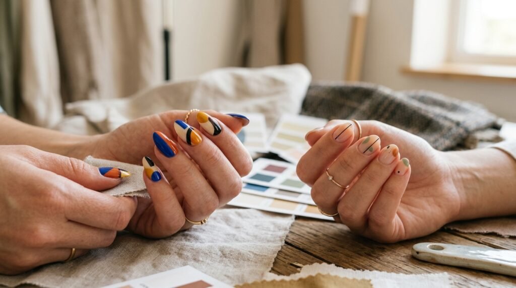 abstract nail art