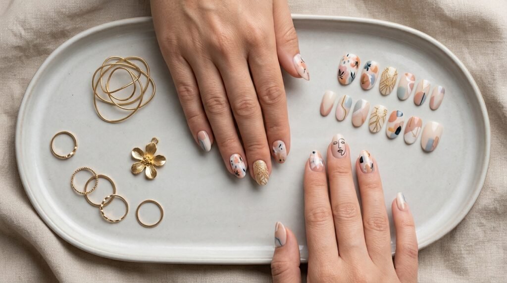 abstract nail art