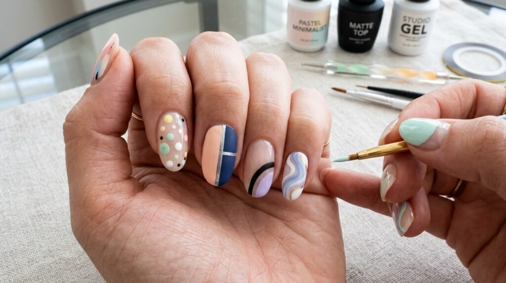abstract nail art