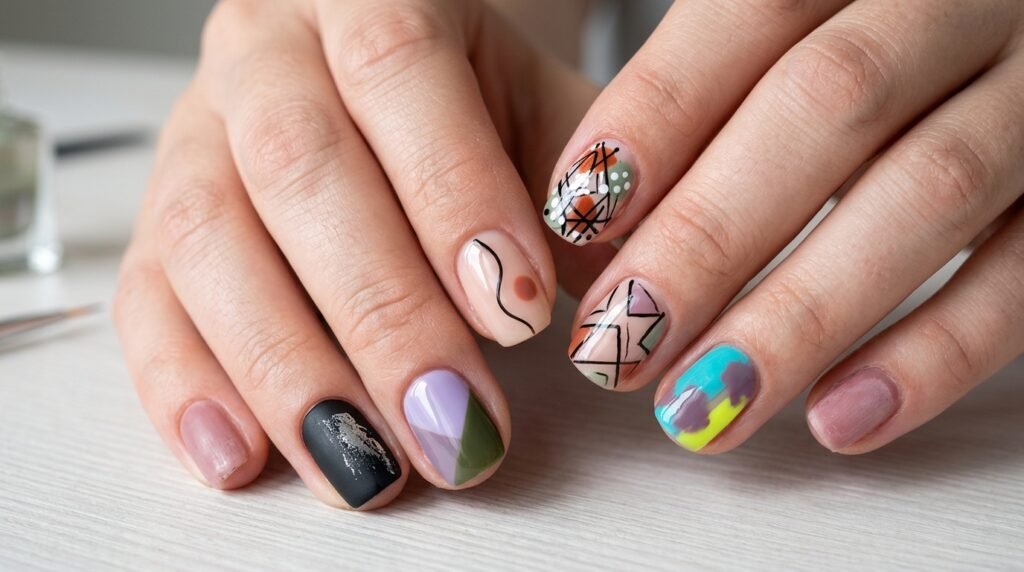 abstract nail art