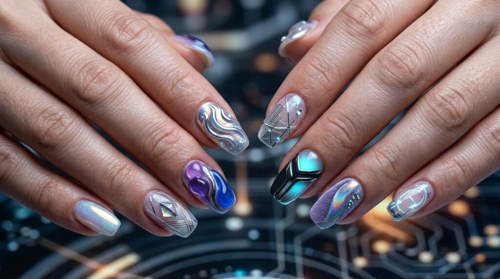 abstract nail art