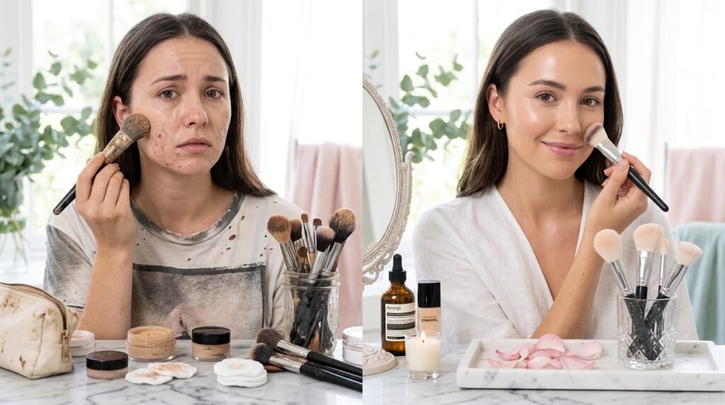 how to clean makeup brushes with brush cleaner