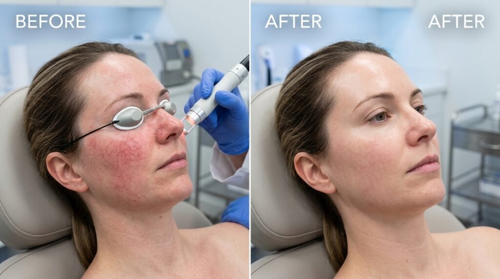 laser treatment broken blood vessels