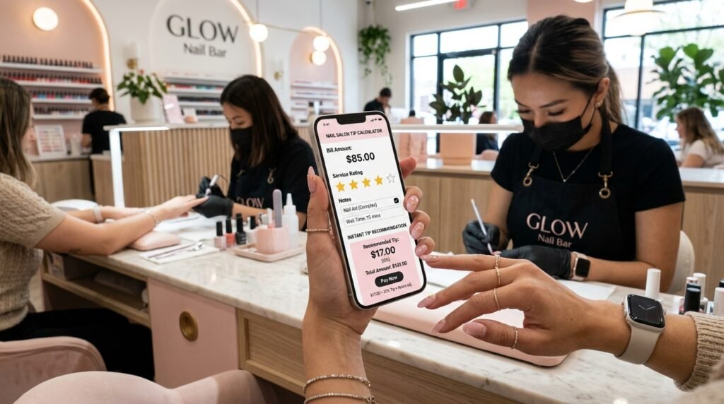 nail salon tip calculator