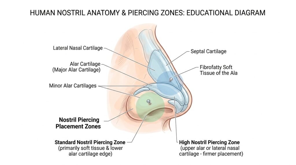types of nostril piercing