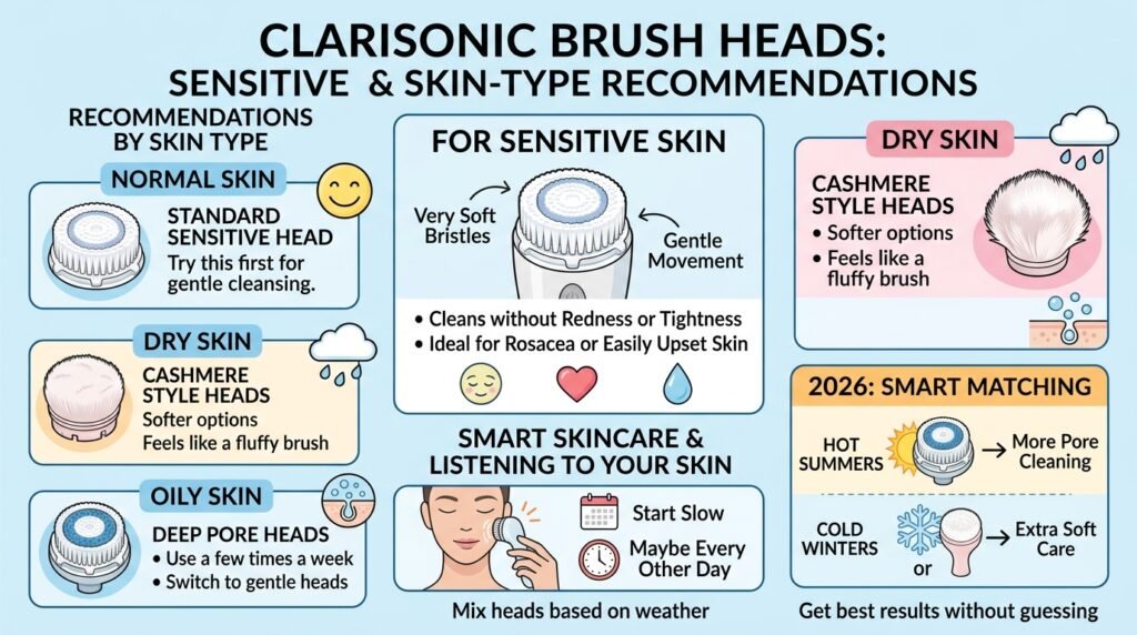 Clarisonic Brush Heads Sensitive and Skin-Type Recommendations