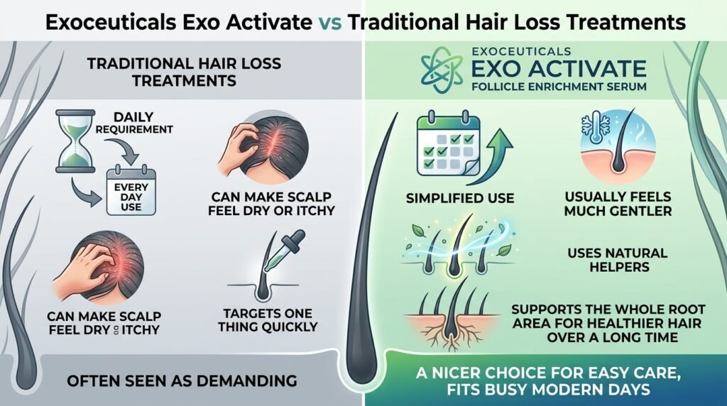 Exoceuticals Exo Activate vs Traditional Hair Loss Treatments