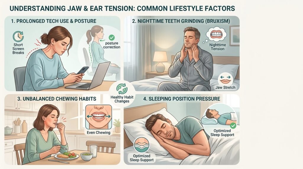 pain under ear behind jaw bone left side