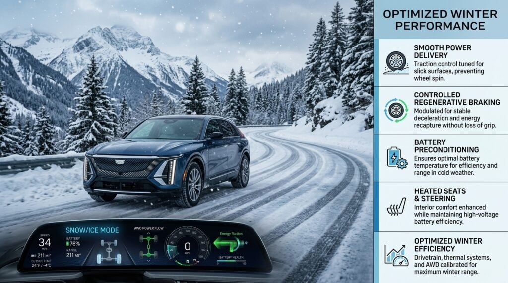 do the driving modes in cadillac lyriq offer different ranges or battery usages