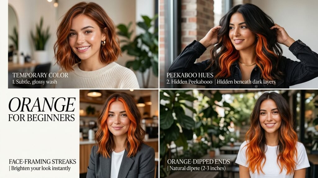 orange dyed hair