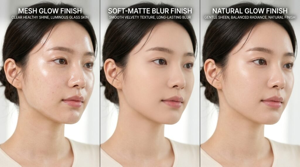 Finish Evaluation Glow, Matte, and In-Between