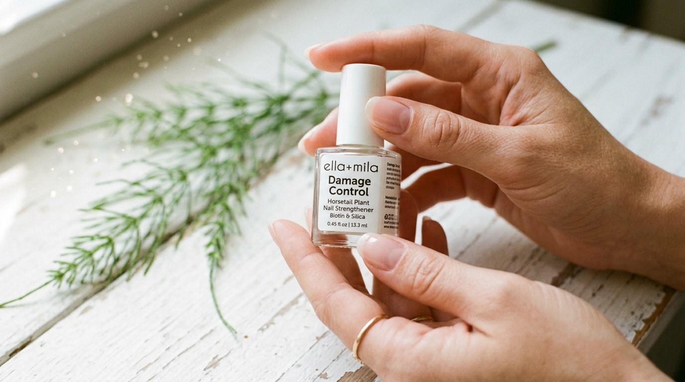 ella+mila damage control horsetail plant nail strengthener