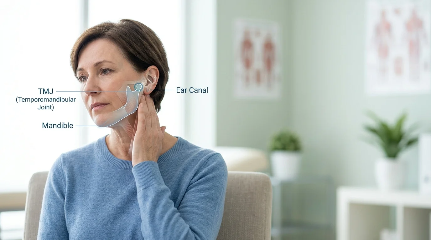 pain under ear behind jaw bone left side