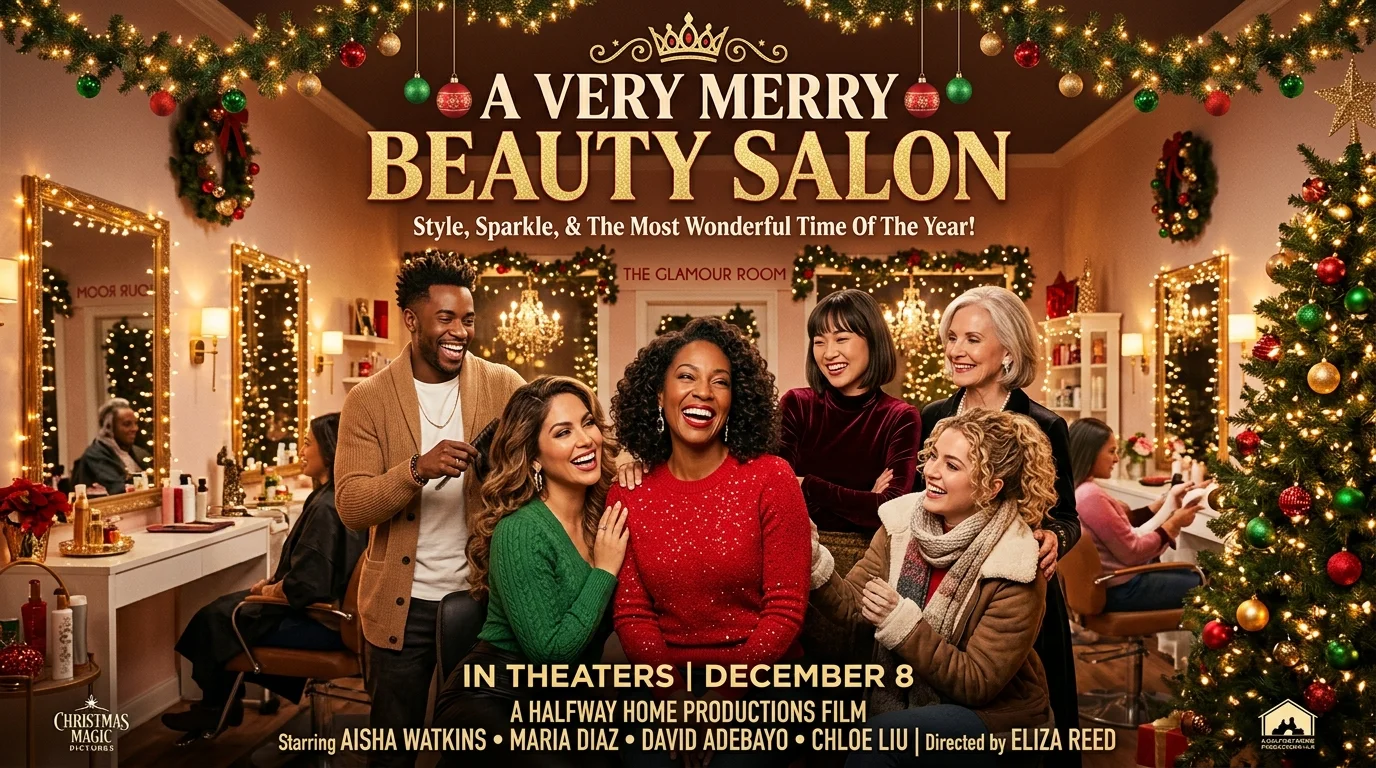 cast of a very merry beauty salon